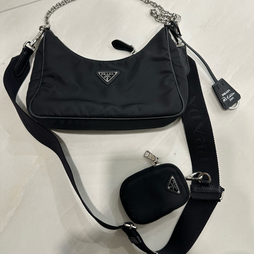 Prada nylon bag black color